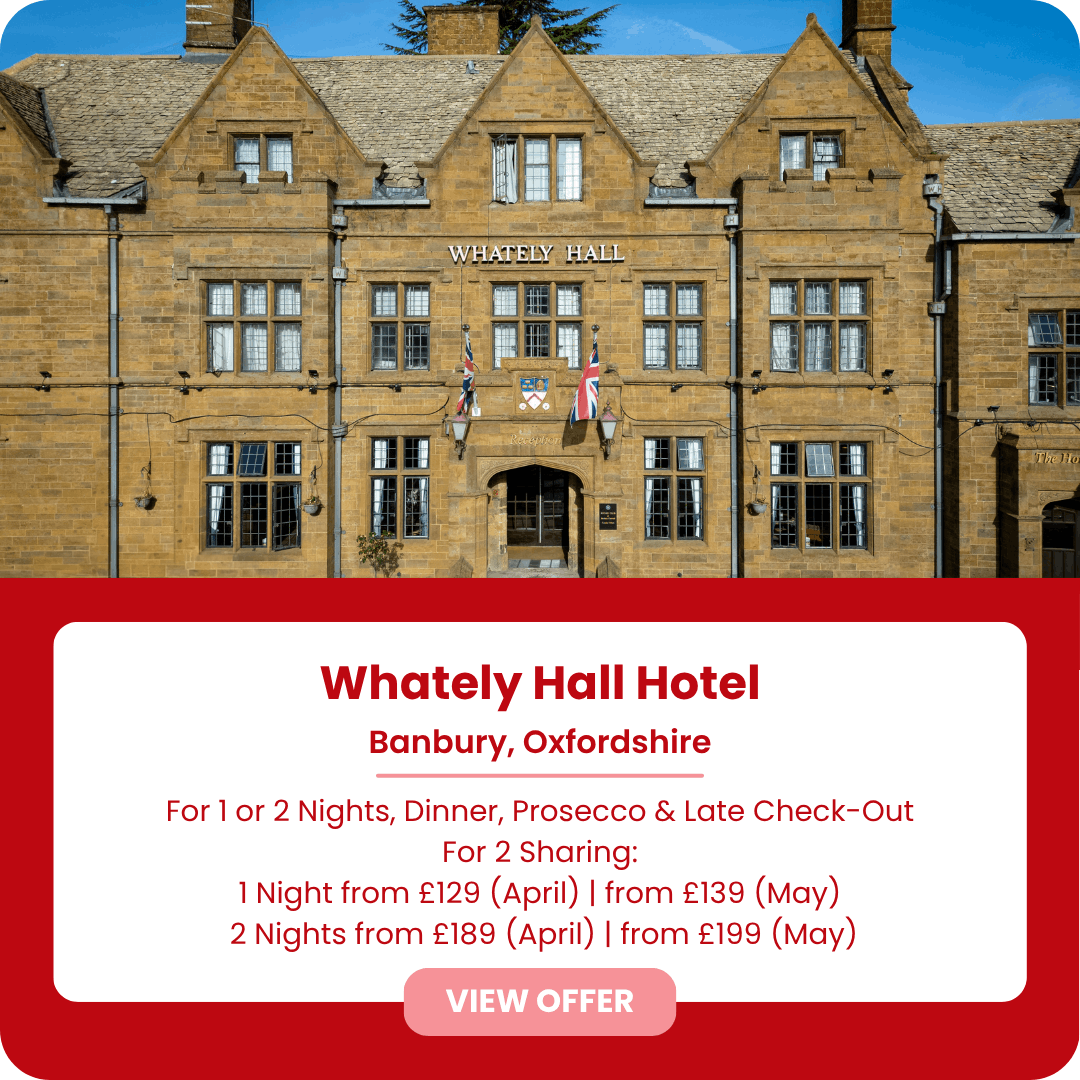 Whatley Hall Banbury From Dinner, Bed and Breakfast from £139 for 2 Sharing