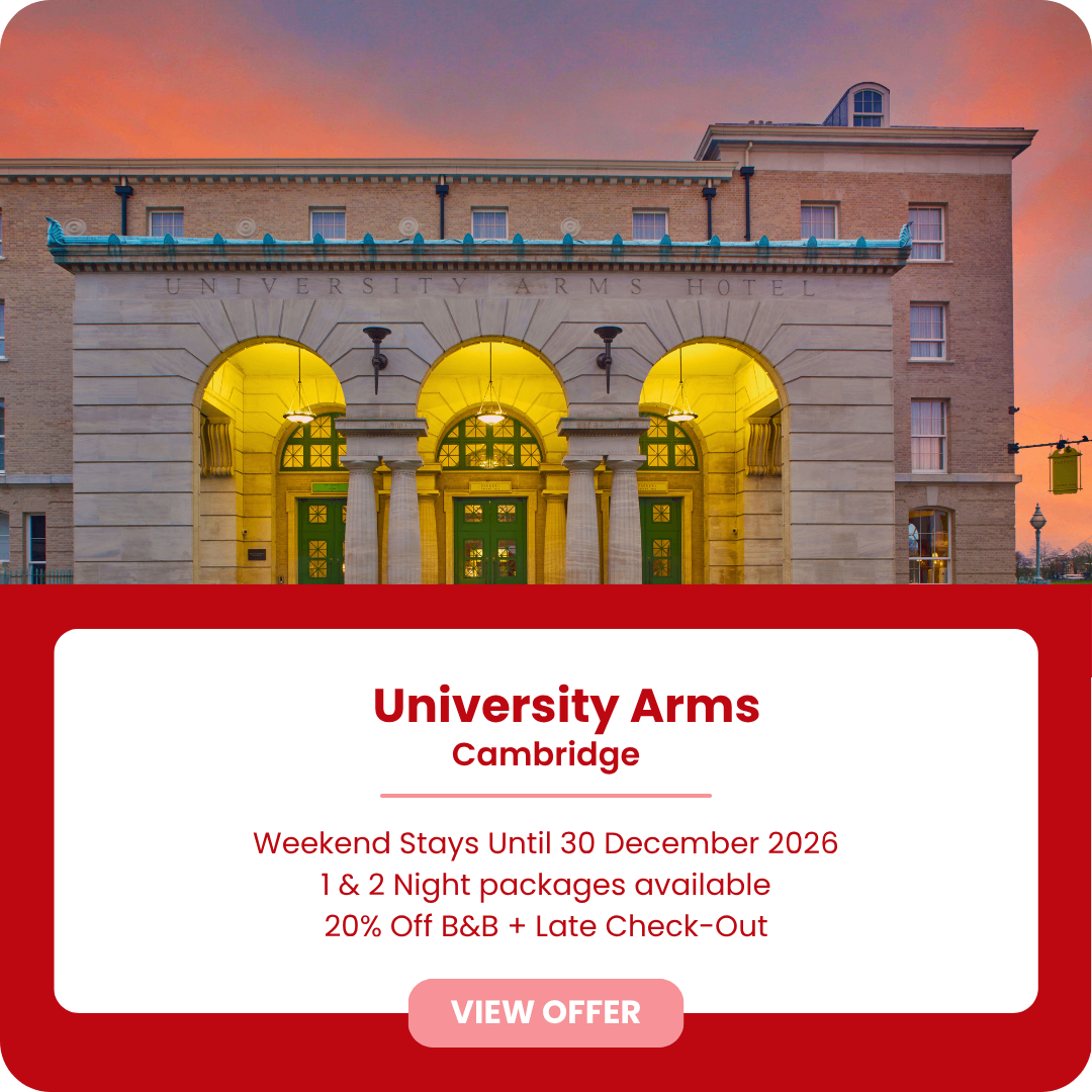 University Arms Cambridge 20% off B&B stays until 31st December 2026